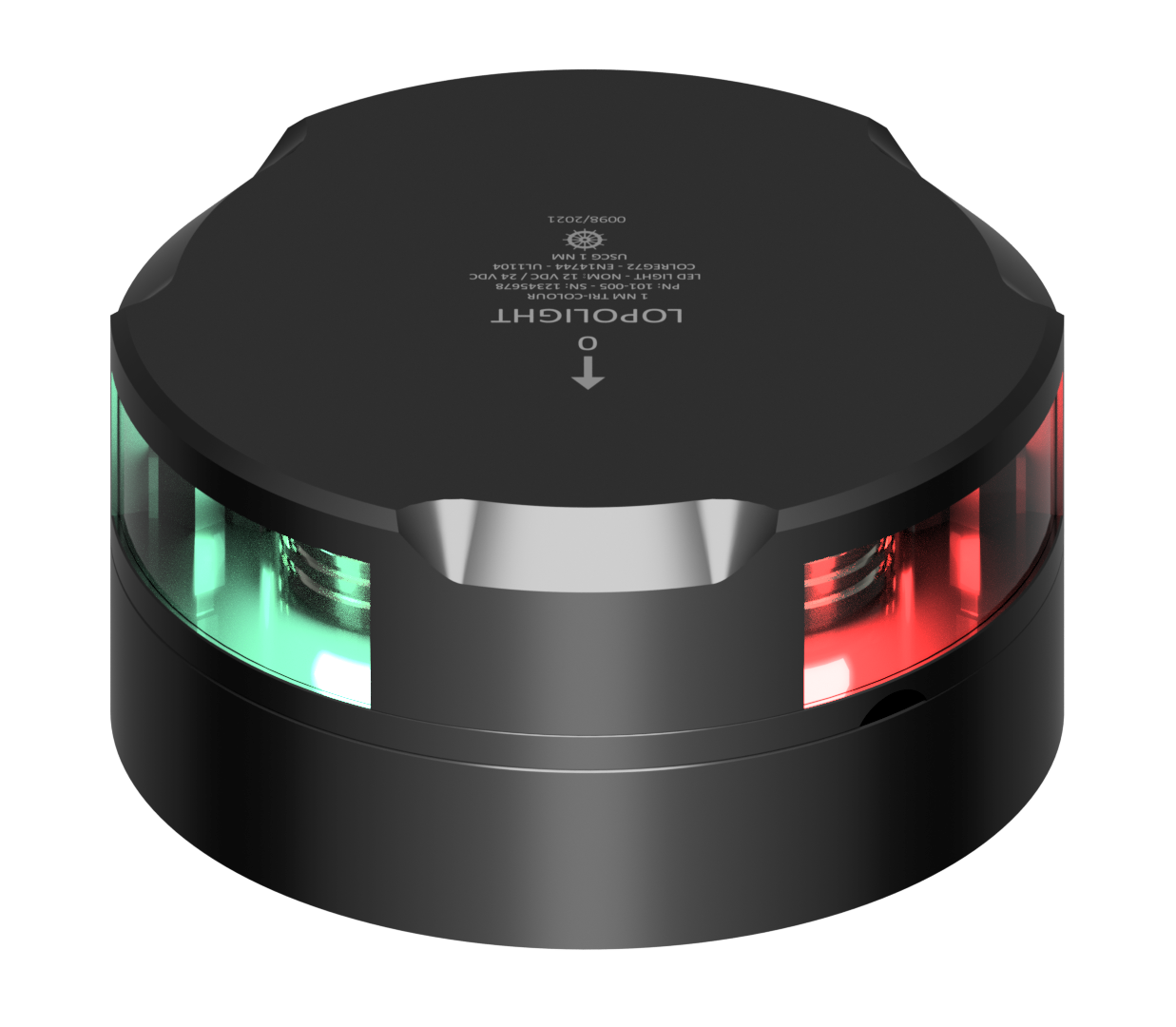 Tri-color, black anodized